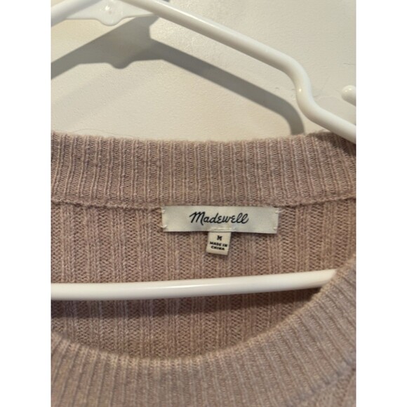 MADEWELL Sweater Dusty Pink Bell Sleeve Wool Blend Pullover Knit Women's M - Picture 2 of 3
